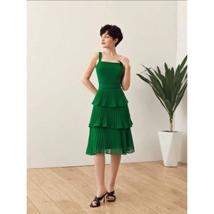 Green Shein Pleated Dress